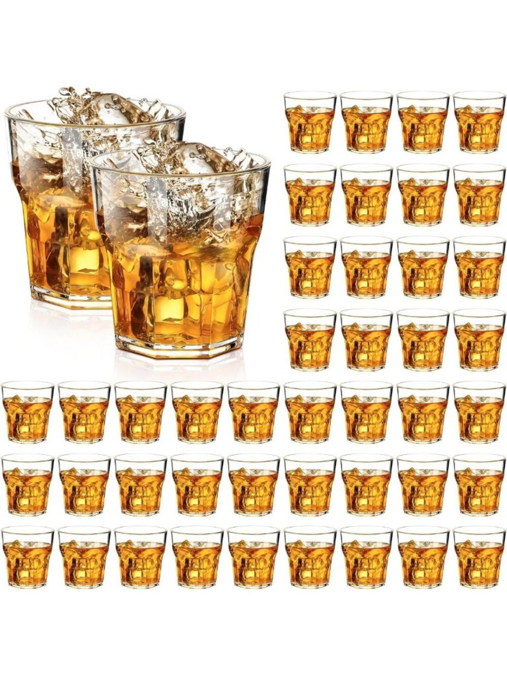 50 Pcs Clear Acrylic Shot Glasses - Unbreakable Mini Drinkware for Parties